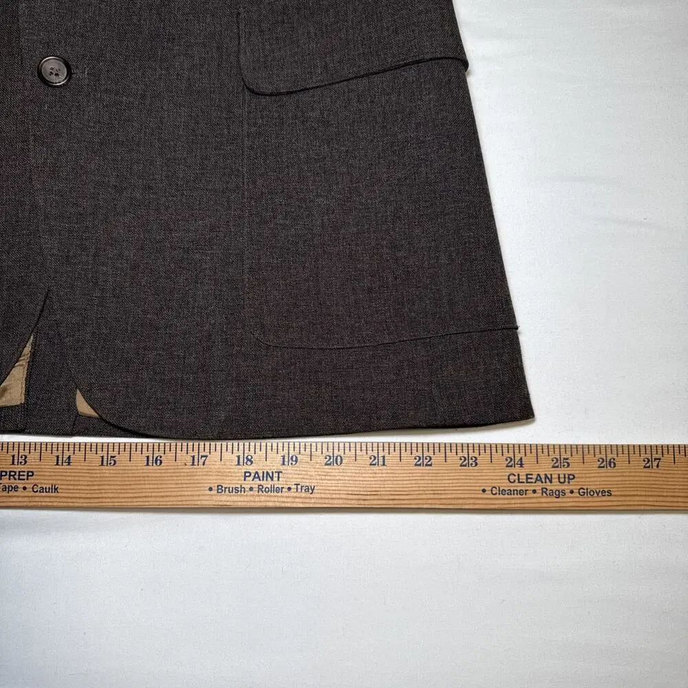 VTG Levis Sportswear 2-Button Action Suit Blazer Jacket Dark Brown Mens 44 R EUC